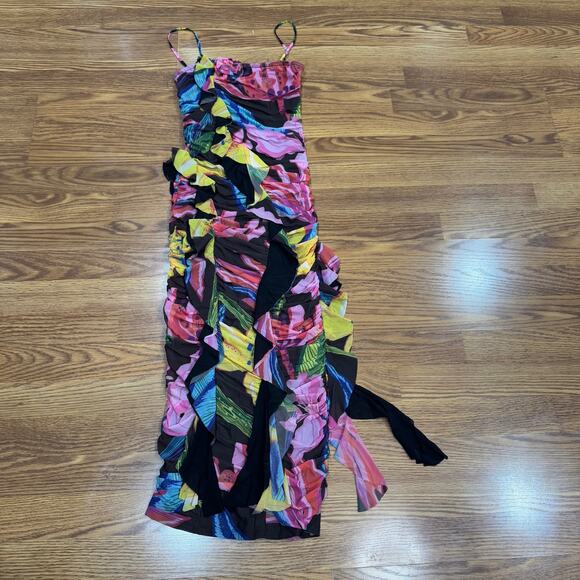 ROCOCO SAND multi floral bodycon Chris Midi Dress small - Picture 10 of 14